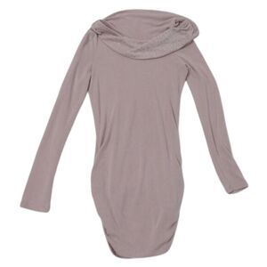 Mauve Pullover Knit Sweater with Cowl Neck and Sparkles Sz 8, Women Party Wear